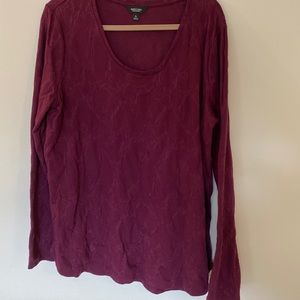 Simply Vera XL Long Sleeved Textured Shirt in Purple